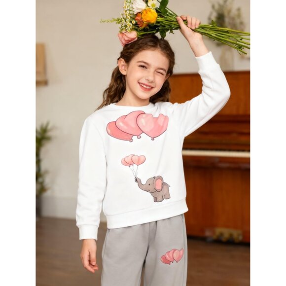 Girls Clothes Sweatshirt Casual Outfit for Girl Leggings 2 Piece Fall Pants Set - Picture 4 of 5